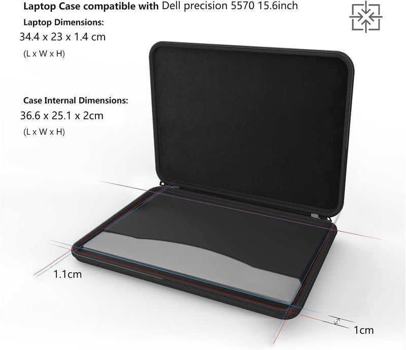 Smatree Hartschale Laptoptasche Kompatibel mit 15,6 Zoll ‎Dell Precision 5570 (!!Nicht kompatibel mi