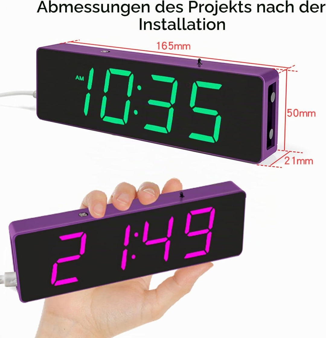 EIELE Digitaluhr Lötübungsset Vergrösserte Farb-LED-Anzeige Temperaturmessung Automatische Helligkei