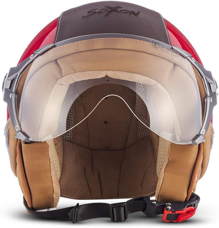 Soxon® SP-325 Urban „Red“ · Jet-Helm · Motorrad-Helm Roller-Helm Scooter-Helm Moped Mofa-Helm Choppe