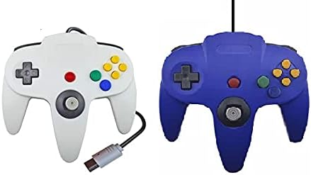 2 Controller Für Nintendo 64 N64 Farbe nach Wahl Kabelgebunden Gamepad Joypad (Blau/Weiss), Blau/Wei