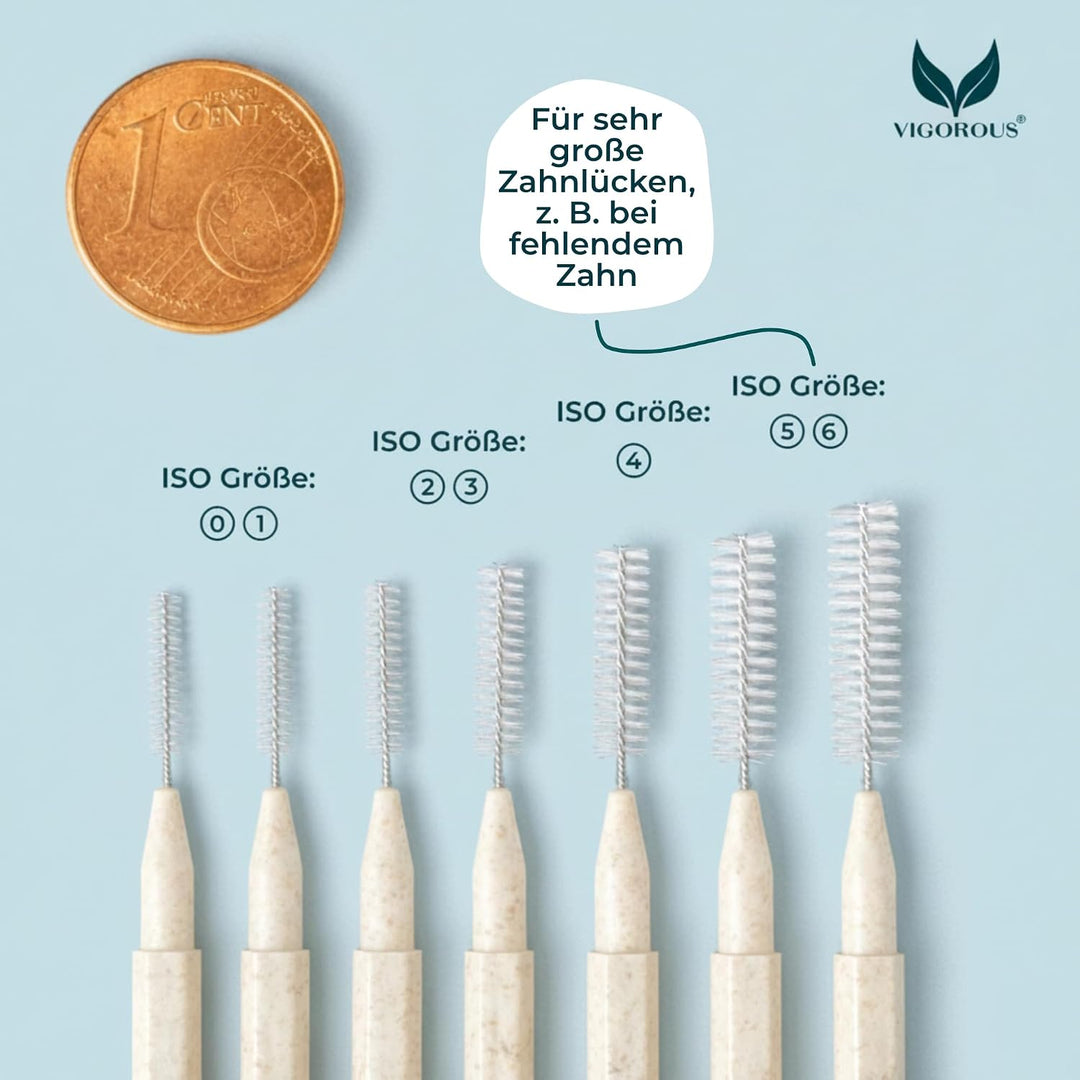 VIGOROUS® 80 Stk. Vorteilspack nachhaltige Interdentalbürsten - ISO 1, 0,4 mm - Zahnzwischenraumbürs
