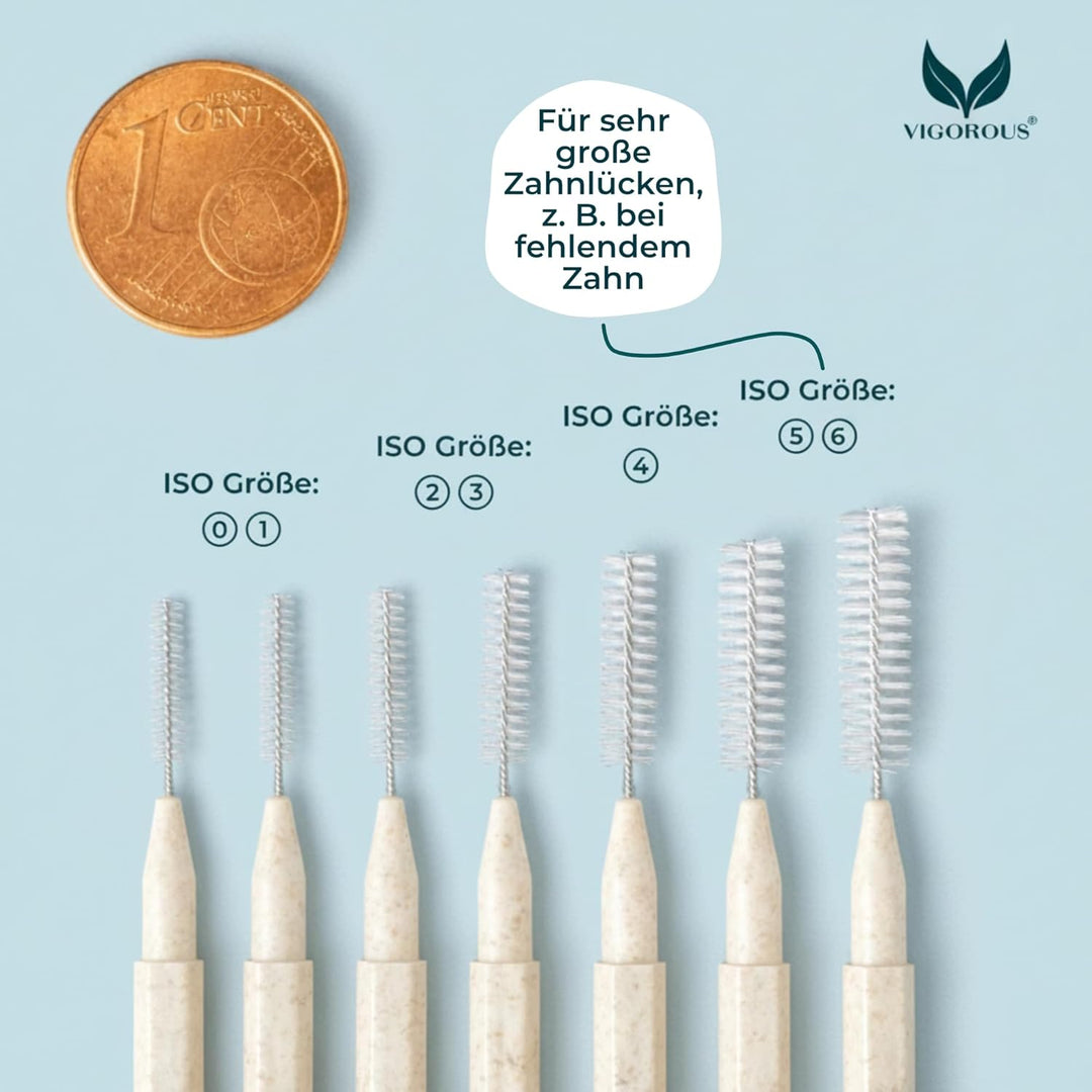 VIGOROUS® 80 Stk. Vorteilspack nachhaltige Interdentalbürsten - ISO 2, 0,5 mm - Zahnzwischenraumbürs