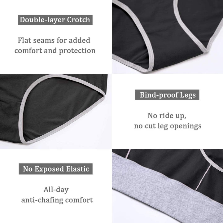 wirarpa Unterhosen Damen Unterwäsche Baumwolle Taillenslip High Rise Slip 4er Pack S Schwarz, S Schw