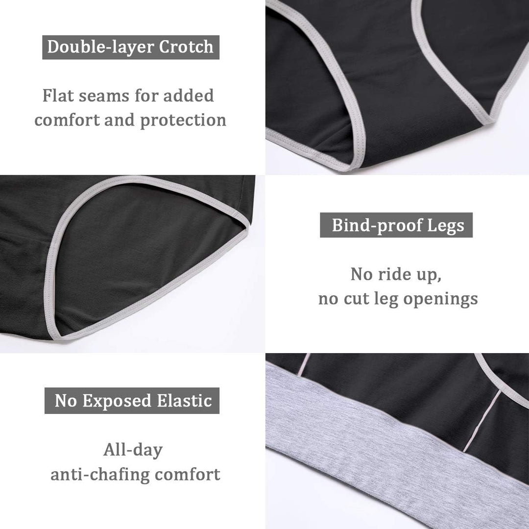 wirarpa Unterhosen Damen Unterwäsche Baumwolle Taillenslip High Rise Slip 4er Pack M Schwarz, M Schw