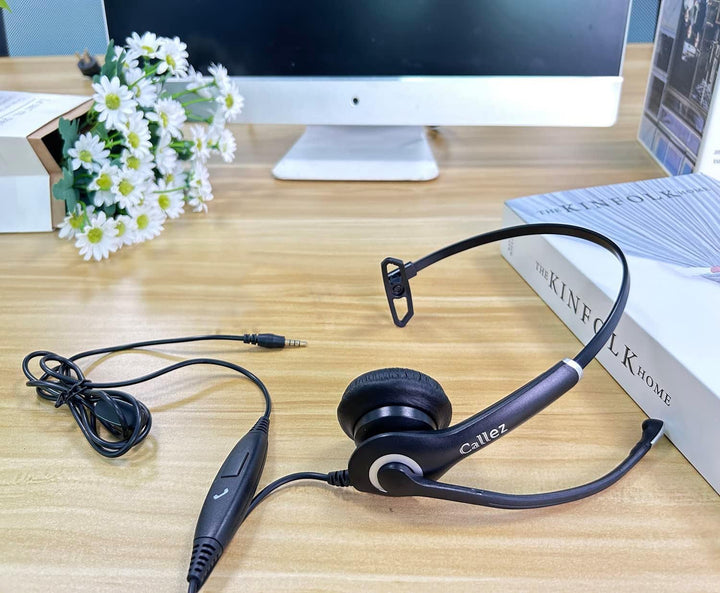 Headset Handy 3,5mm Klinke mit Mikrofon Noise Cancelling, PC Kopfhörer für Laptop Computer iPhone Sa