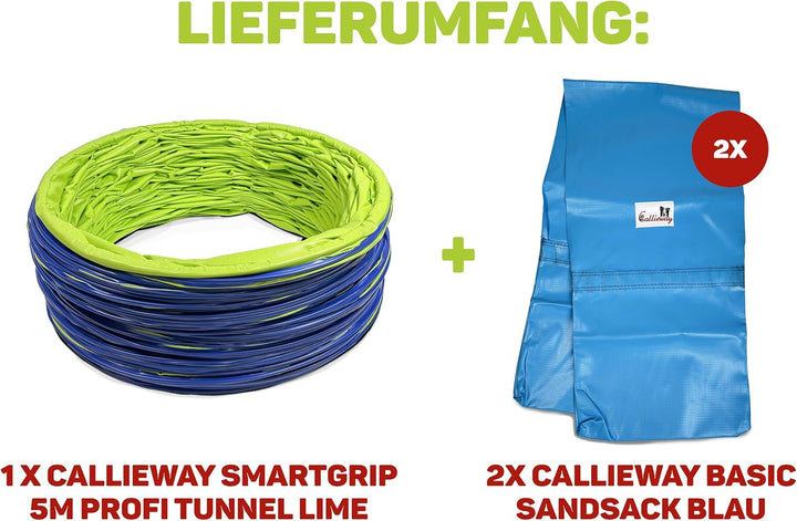 Callieway® Dog Agility Tunnel Profi Hunde Tunnel Agility Gerät (Stützsandsäcke bereits inklusive) (5