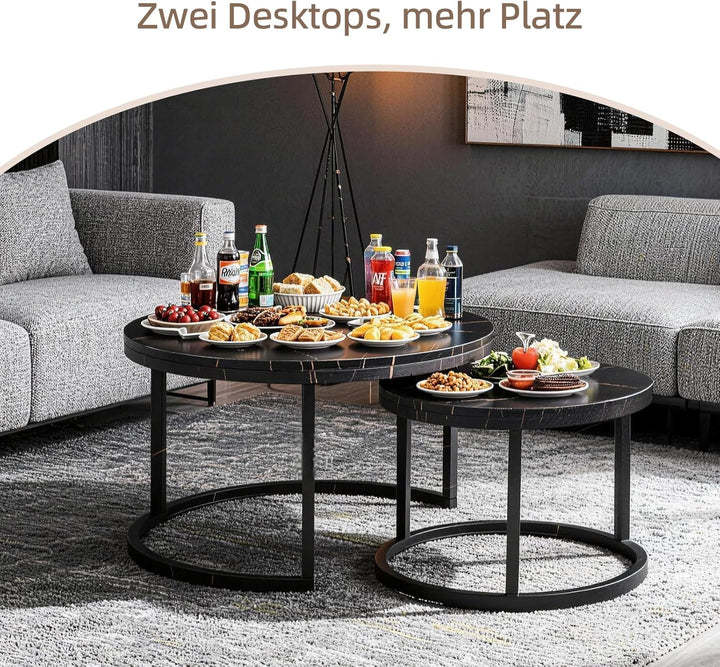 Couchtisch 2er Set, Beistelltisch, Wohnzimmertisch, Couchtisch Höhenverstellbar, für das Wohnzimmer,