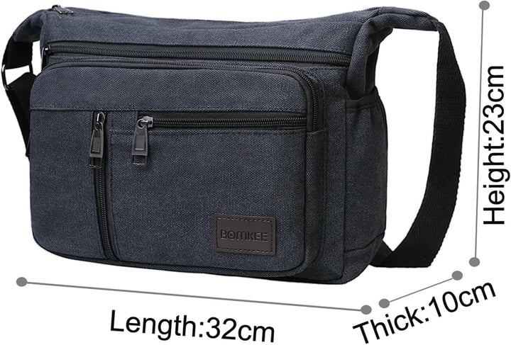 Wasserdicht Canvas Crossbody Tasche Umhängetasche Satchel Schulter Sling Arbeitstasche Bookbag für M