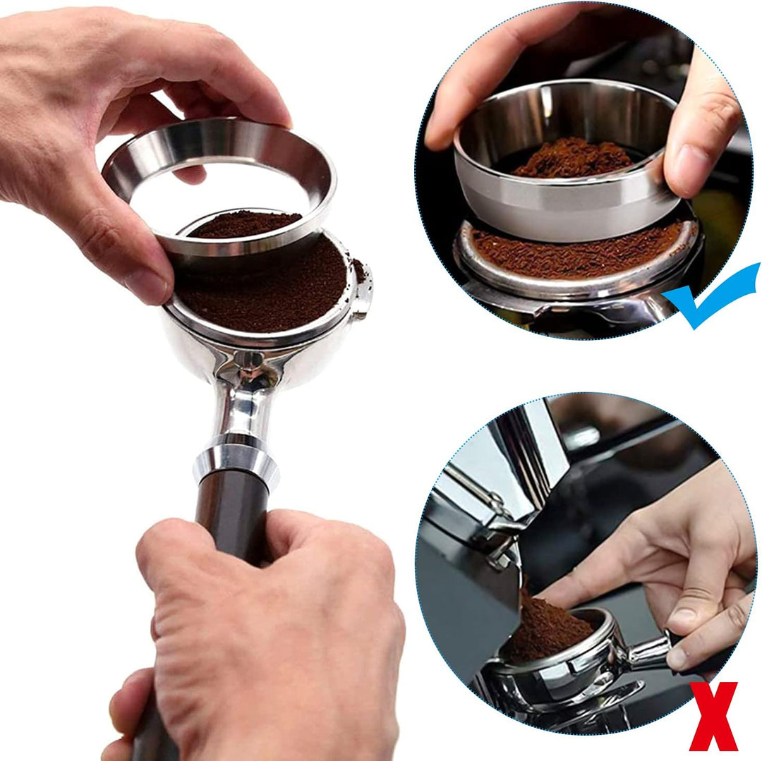 GIAK Espresso Dosiertrichter aus Edelstahl 54mm Kaffee Dosierring Siebträger Trichter zum exakten be