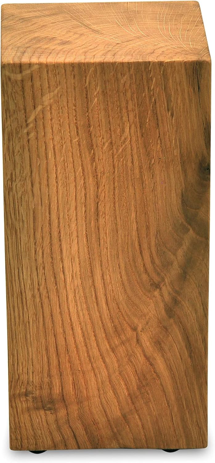 ms factory Holzblock Eiche Massiv - Handgefertigter Holzklotz - Rustikale Holzsäule - Beistelltisch