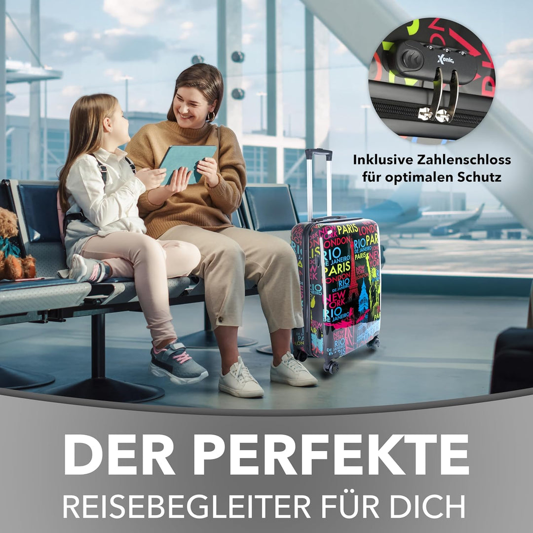 Xonic Reisekoffer – Koffer gross mit Rollen als Hartschalenkoffer – Trolley in Grösse M L XL oder im