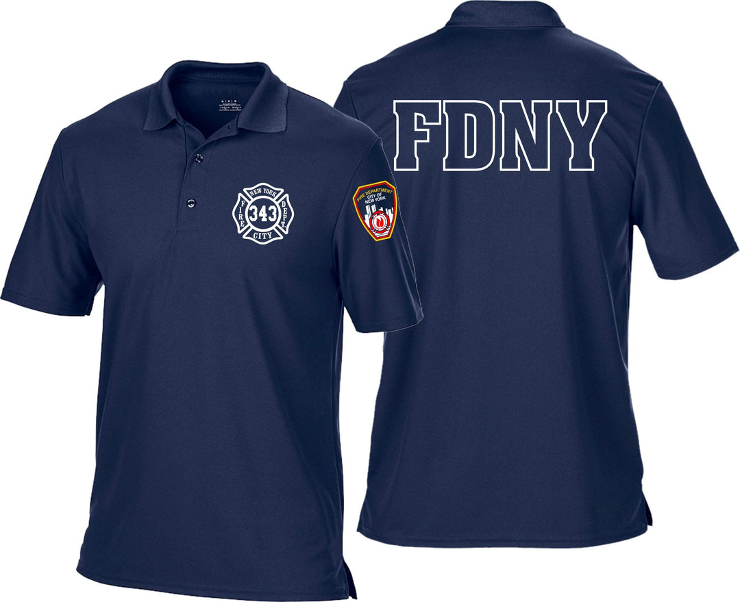 feuer1 Funktions-Poloshirt Navy, New York Fire Department 343" Work S Navy, S Navy