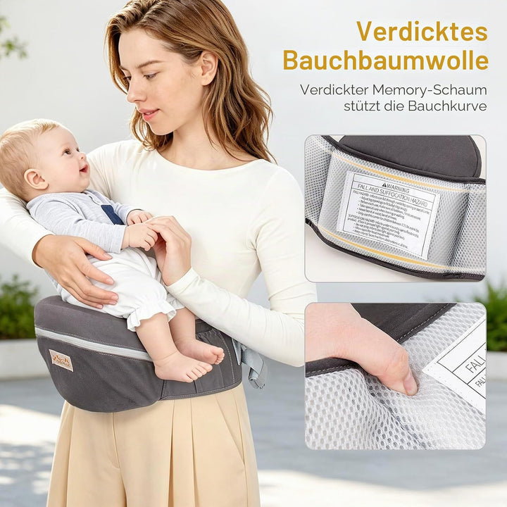 Viedouce Hüftsitz Baby, Ergonomische Hüfttrage Trageshilfe mit Sicherheitsgurt Schutz für Babys und