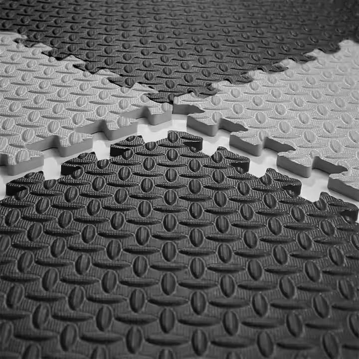 ForzaFit Puzzle-Matte – Gymnastikmatte aus EVA-Schaumstoff – schwarz – 120 x 120 cm – Set mit vier S