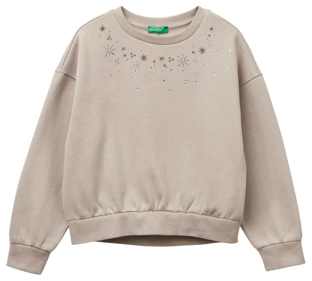 United Colors of Benetton Mädchen Kapuzenpullover 120 Beige, 120 Beige