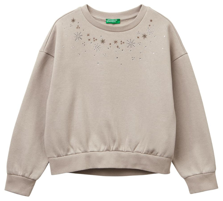 United Colors of Benetton Mädchen Kapuzenpullover 120 Beige, 120 Beige