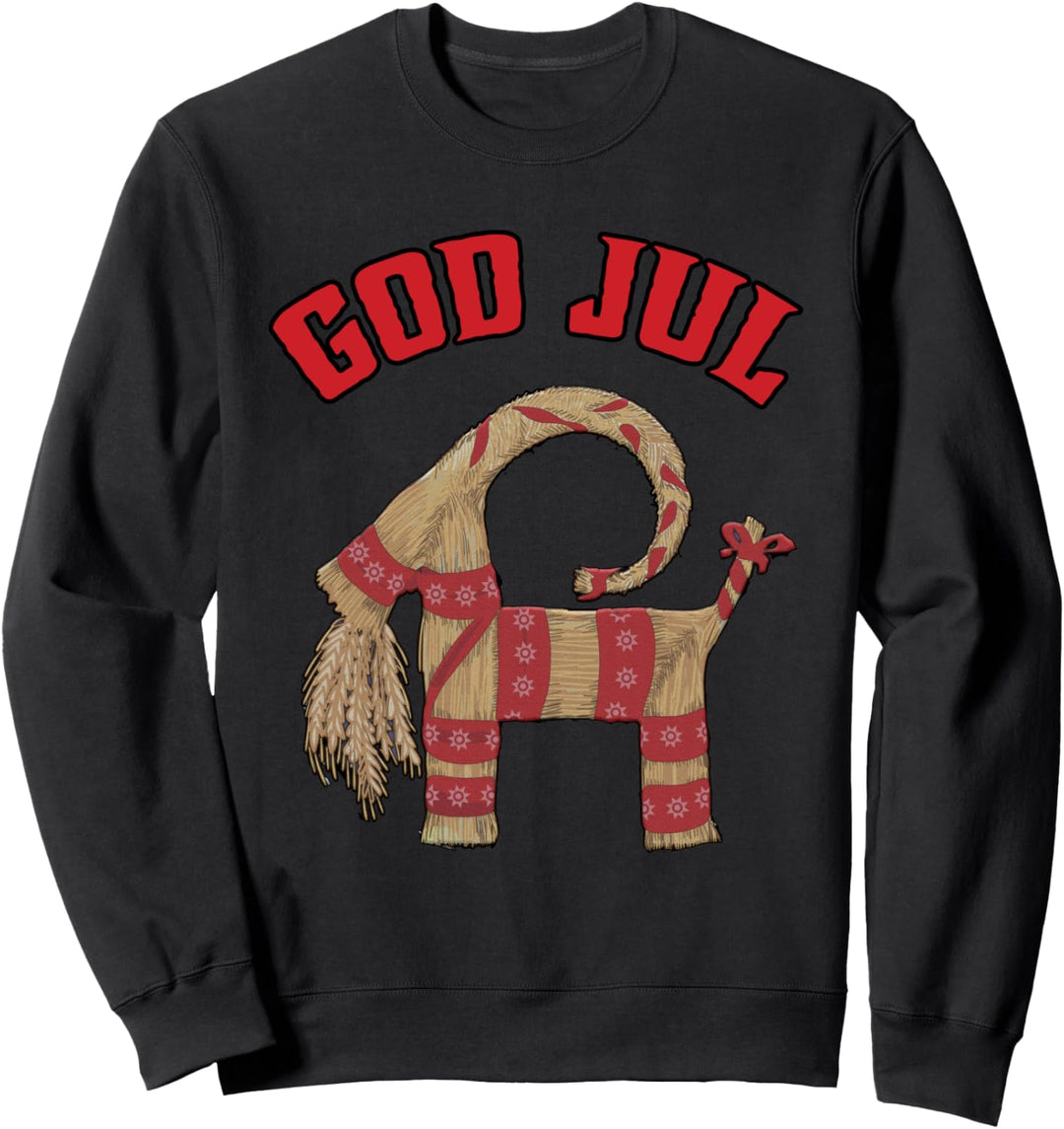 Schwedischer Strohweihnachtsziegengott Jul Nordic Julbock Sweatshirt
