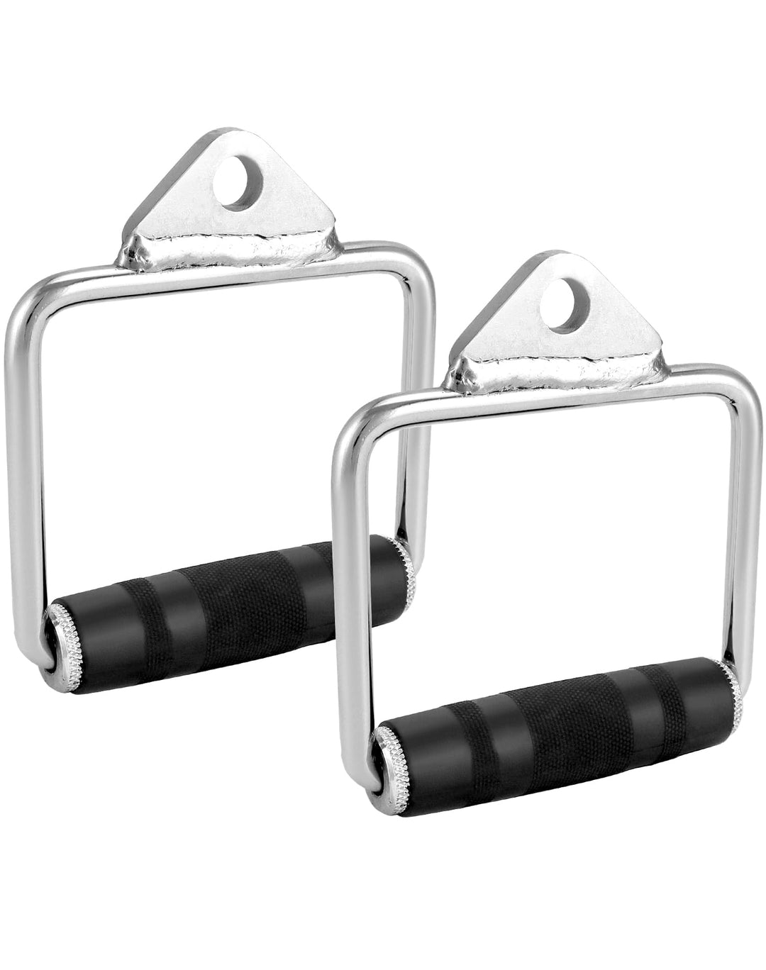 QWORK® 2 Stück Kabelzug Griffe mit Gummigriff, Latzug Griff für Workout am Seilzug