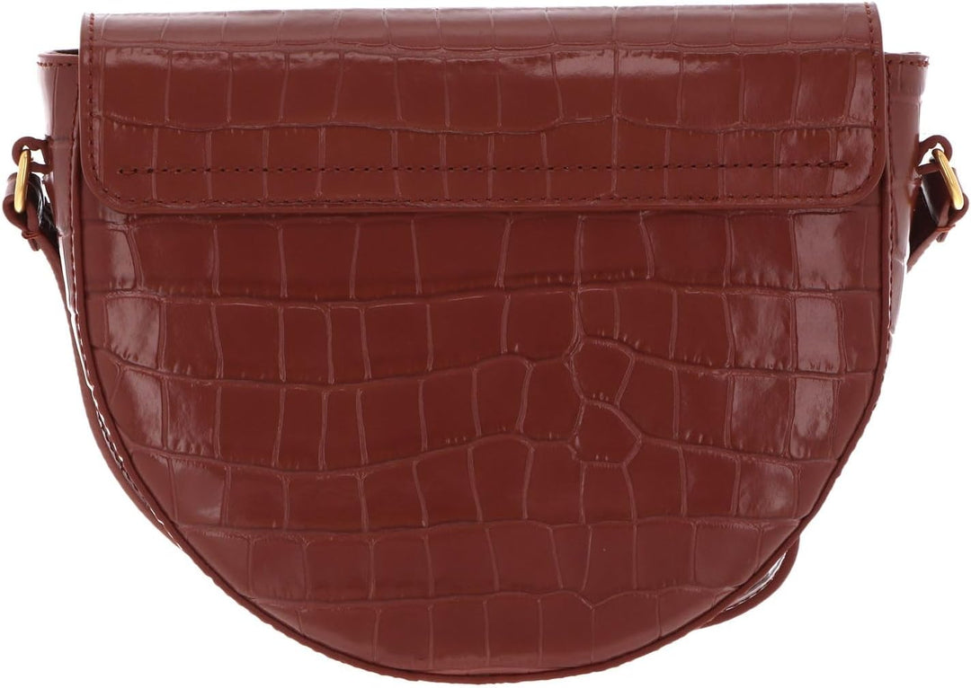 Coccinelle Beat Croco Shiny Soft Crossover Bag Cinnamon