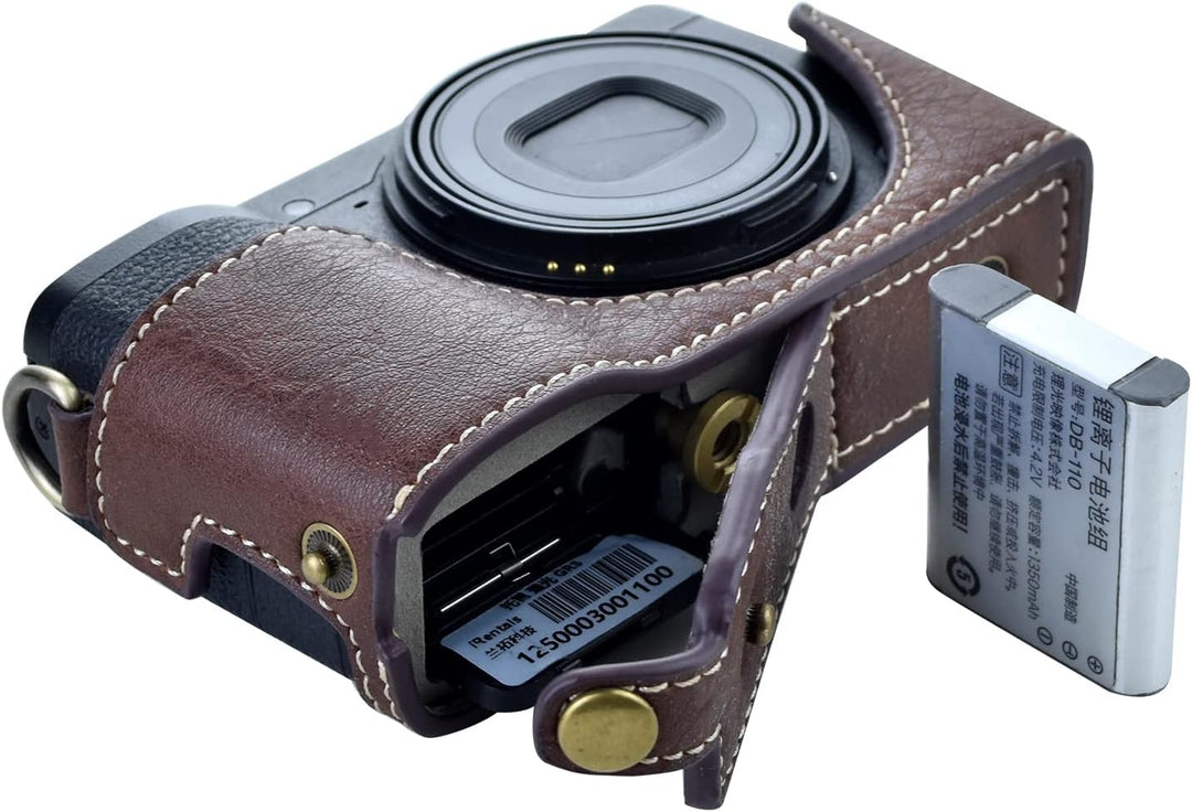 Rieibi Ricoh GR III/GR IIIx Tasche – Vintage PU Leder Kameratasche für Ricoh GR IIIx GR III GRIII GR
