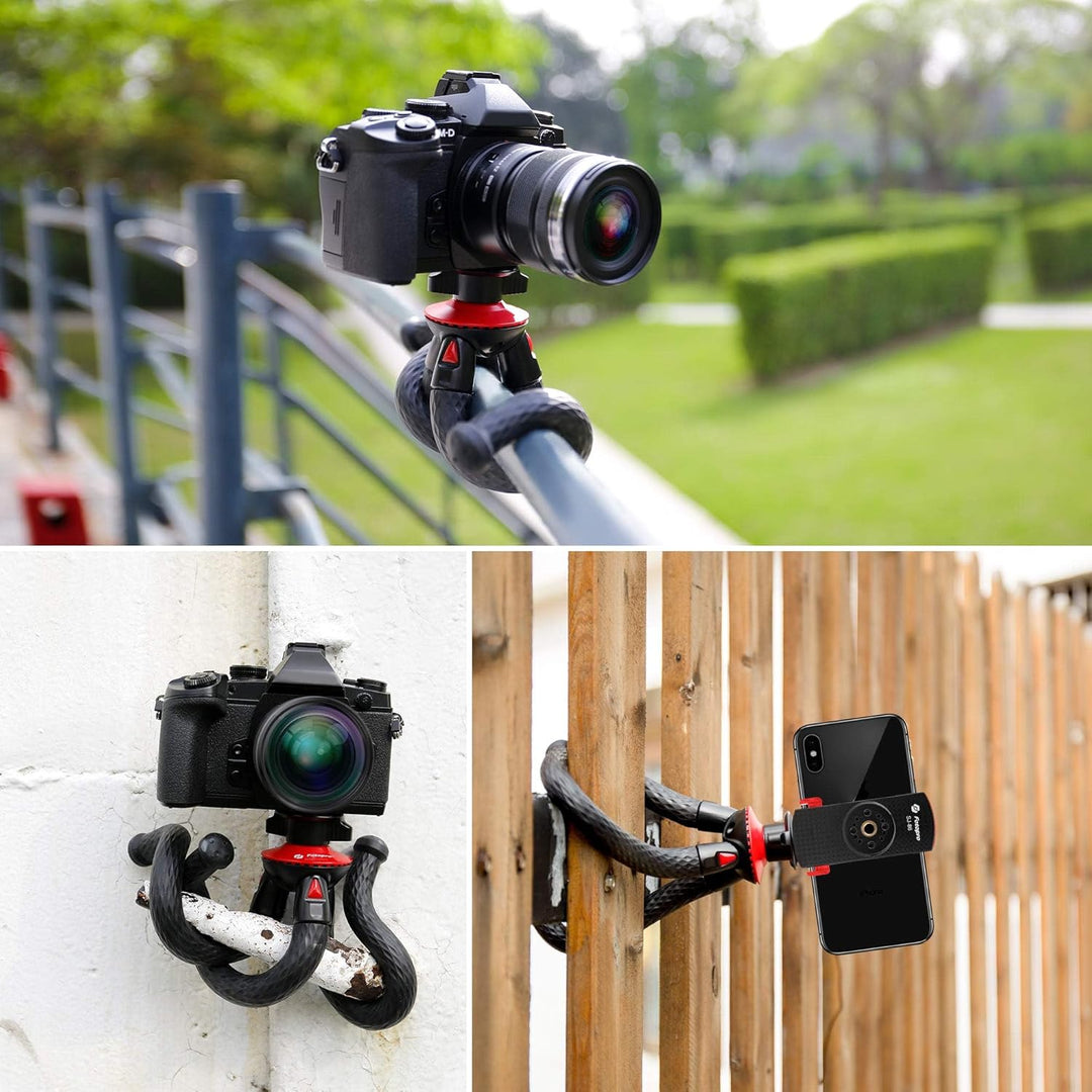 Fotopro Flexibles Smartphone-Stativ, Mini-Stativ, Octopus-Stil, mit Telefonadapter, Kamerastativ für