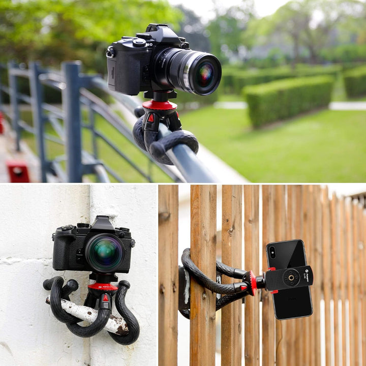 Fotopro Flexibles Smartphone-Stativ, Mini-Stativ, Octopus-Stil, mit Telefonadapter, Kamerastativ für