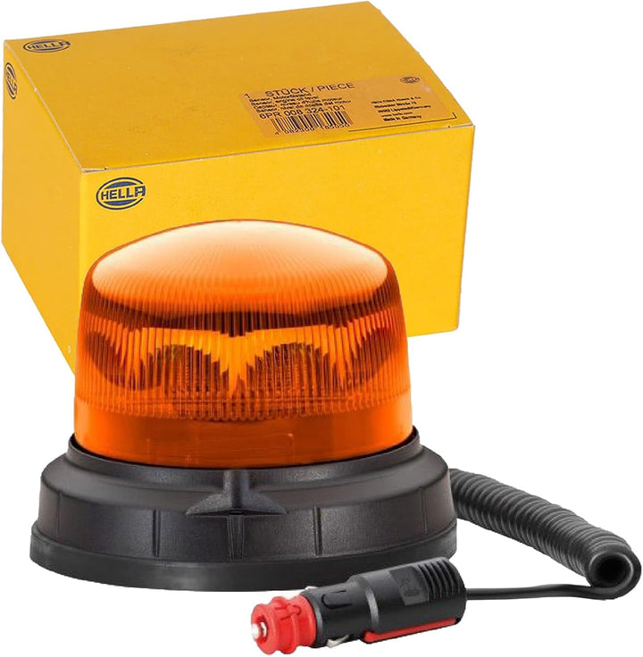 HELLA - LED-Blitz-Kennleuchte - RotaLED Compact - 12/24V - gelb - Magnetbefestigung - Kabel: 200mm -