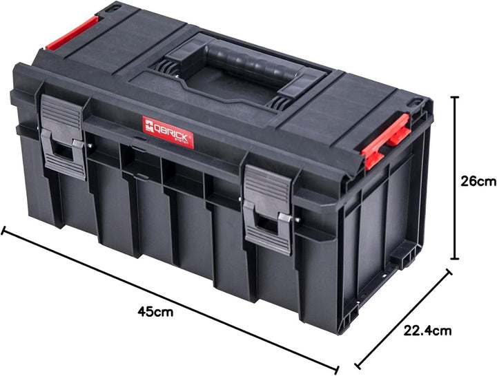 Qbrick System Werkzeugkoffer Werkzeugkasten Leer Werkzeugkiste PRO 500 Basic Schwarz Rot 450 x 260 x
