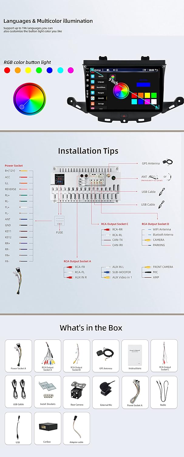 6G+128G - Android 12 IPS Autoradio Passt für Vauxhall Astra K/Buick Verano GS (2016-2020) - Kabellos