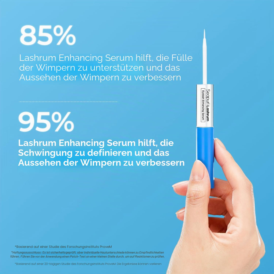 Seapuri Lashrum Wimpernverstärkungsserum | Wimpernwachstumsserum mit Koffein, Peptiden und Biotin |