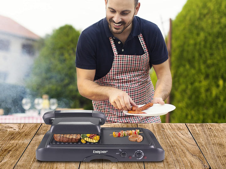 BEPER P101TOS501 Kontaktgrill Antihaft-Aluminium – Elektrogrill 1600 W 1600 WATT, 1600 WATT