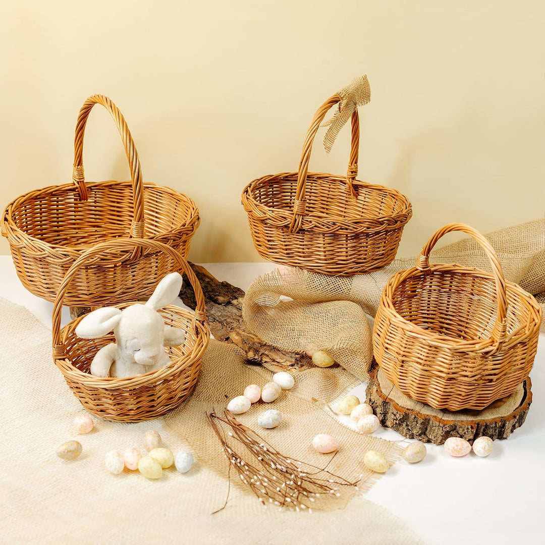 Creative Home Osterkorb Picknickkorb Weidenkorb mit Henkel Einkaufskorb | 35 x 30 x 35 cm (+/- 1 cm)