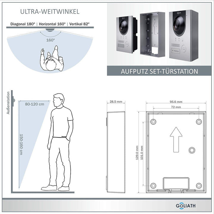 Goliath Hybrid | IP | Full-HD Video Türsprechanlage | App | 1-Fam | 2 x Full-Touchscreen 17,78 cm (7