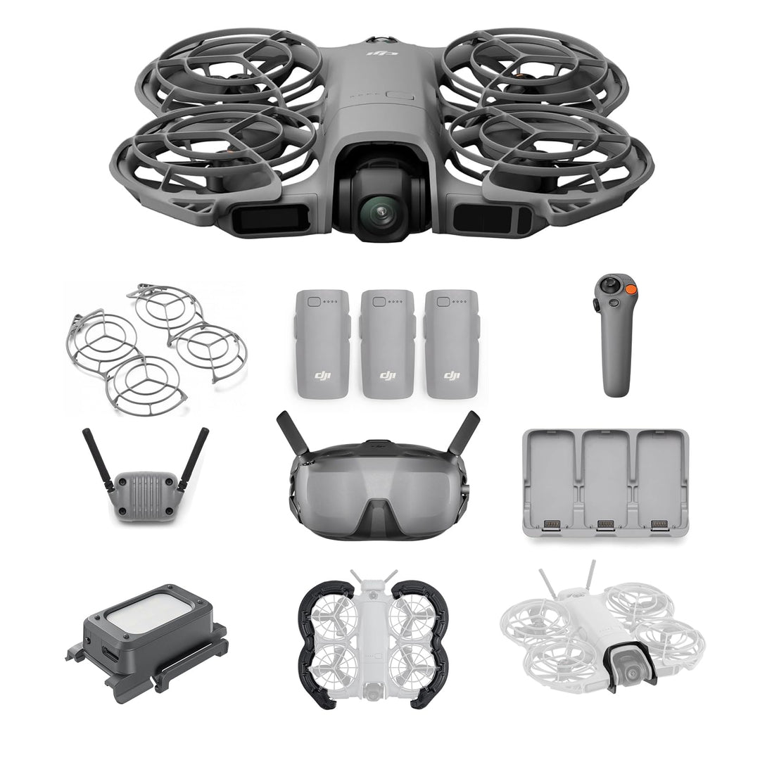 DJI Neo 2 Motion Fly More Combo mit RC Motion 3 und Goggles N3 und Vielseitiges Zubehör, Stabile Übe