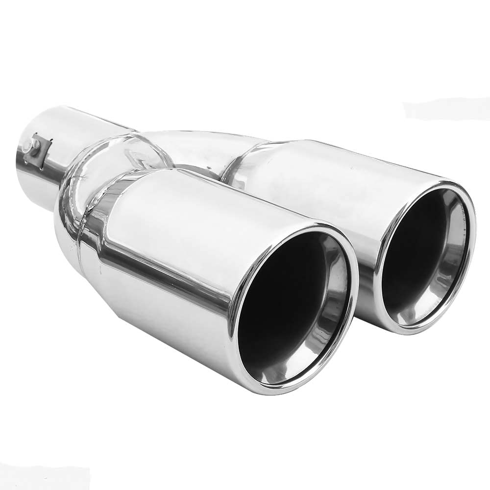 Doppel Auspuffblende Endrohr Auspuff Universell Schalldampf Doppelendrohr Sport Sportauspuff Blende