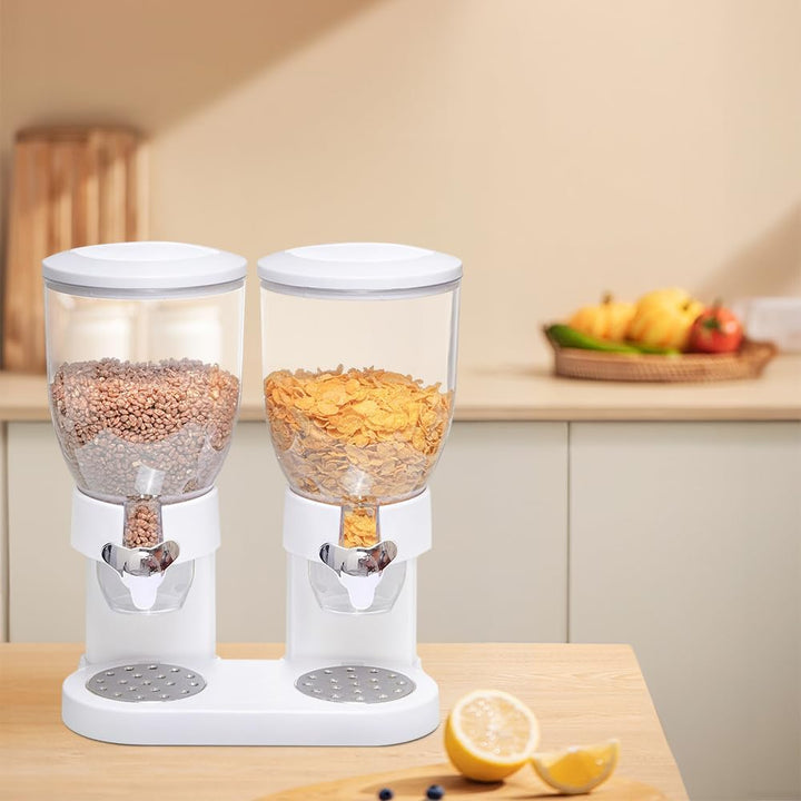 Supfine Müslispender Doppelt, 2 x 3,5 Liter Behälter Müslispender, Cerealienspender für Getreide, Tr