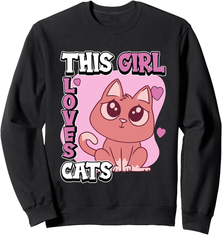 Mädchen This Girl Loves Cats Katze Sweatshirt