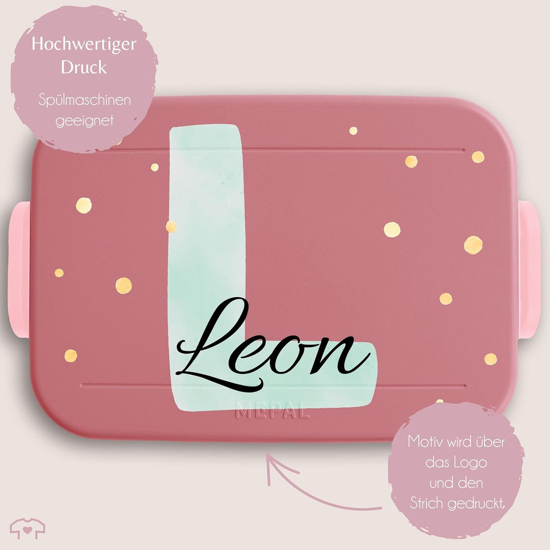 Kinder Bento Box Midi Lunchbox Mepal Bentobox - Initialen Buchstabe - Personalisierbare Brotdose mit