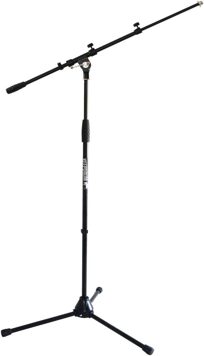 keepdrum MS106 Mikrofonständer Mikrofonstativ mit Galgen u. Metall-Sockel + Tragetasche SB-03 (Black