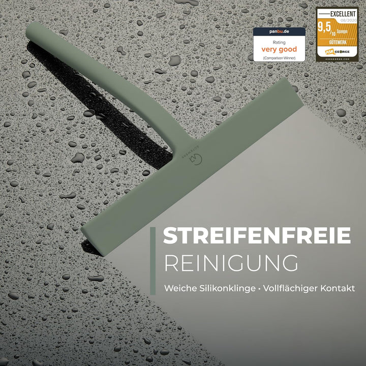 Gütewerk Duschabzieher, Silikon-Abzieher Dusche, Hygienischer Abzieher für Badezimmer, Duschwand &amp; F