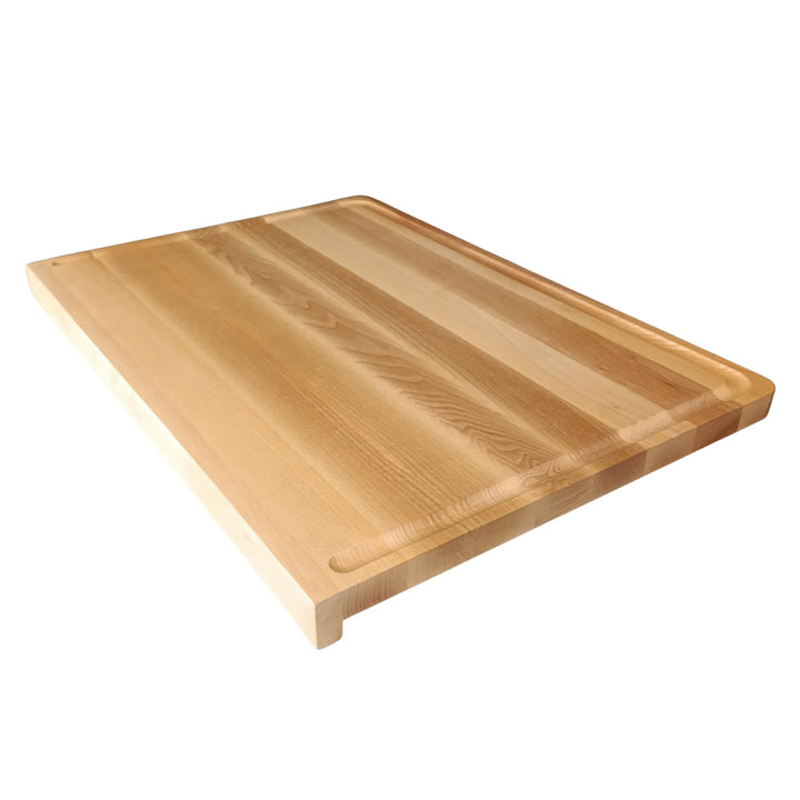 INNOVAHOME Backbrett Esche 50x35 cm - Profi Nudelbrett Knetbrett Holzbrett | Anschlagkante Stopperfu