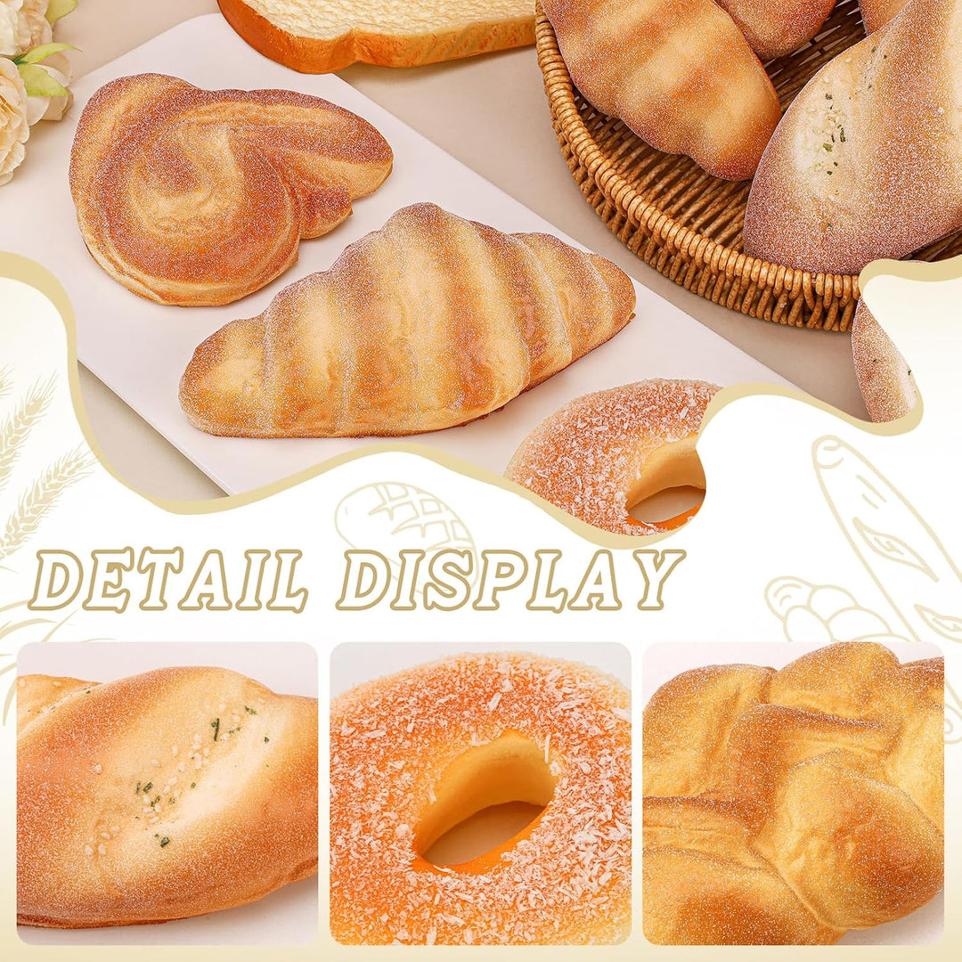 10 Stück Künstliches Brot Dekoration Simuliertes Baguette Toastscheiben Donut Laibchen Realistische