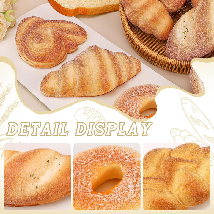 10 Stück Künstliches Brot Dekoration Simuliertes Baguette Toastscheiben Donut Laibchen Realistische