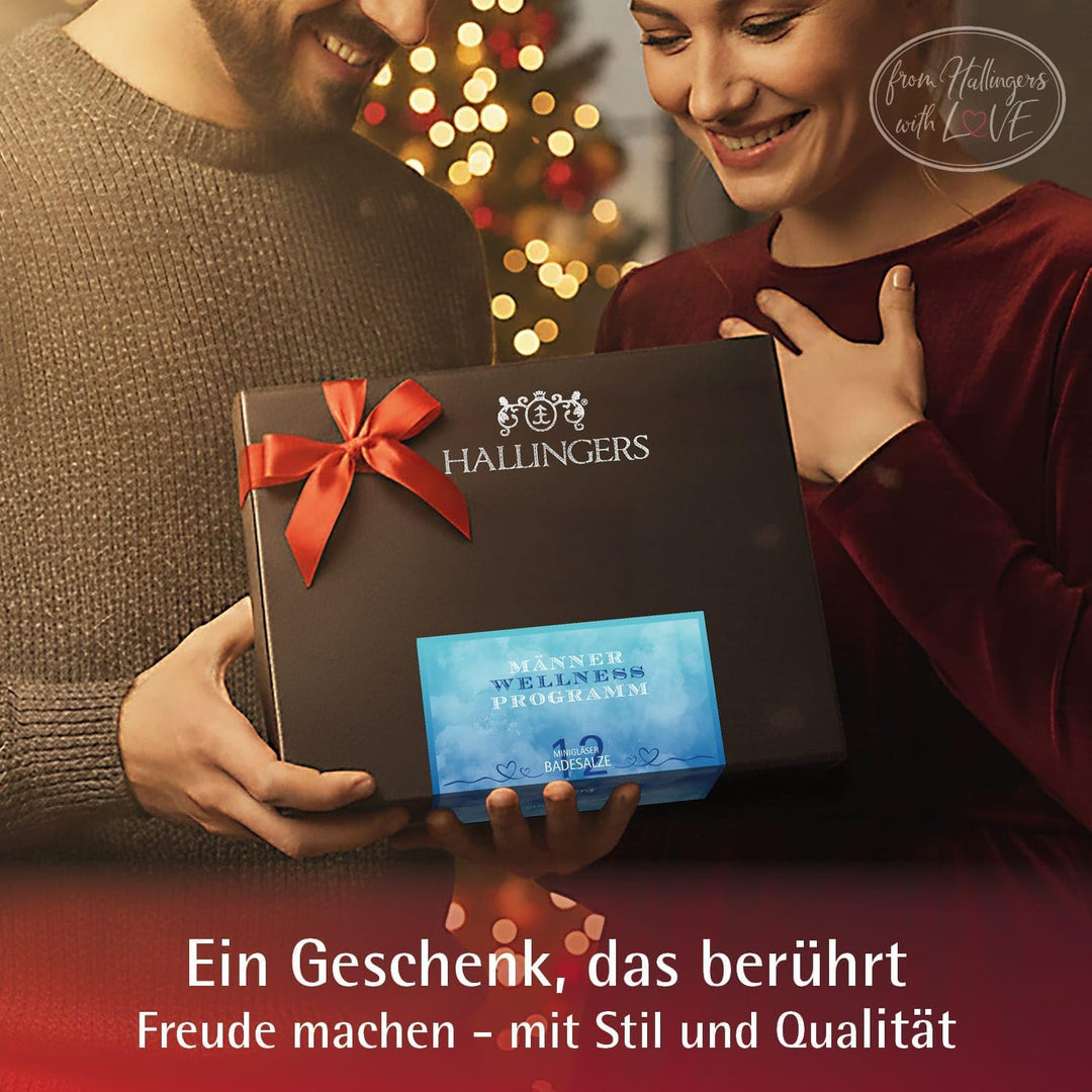 Hallingers® 12er Badesalz-Geschenk-Set mit Totes Meer-Salzen (420g) - Männer-Wellness-Programm (Set)