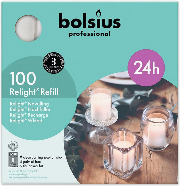 Bolsius ReLight Refill white 100 pieces