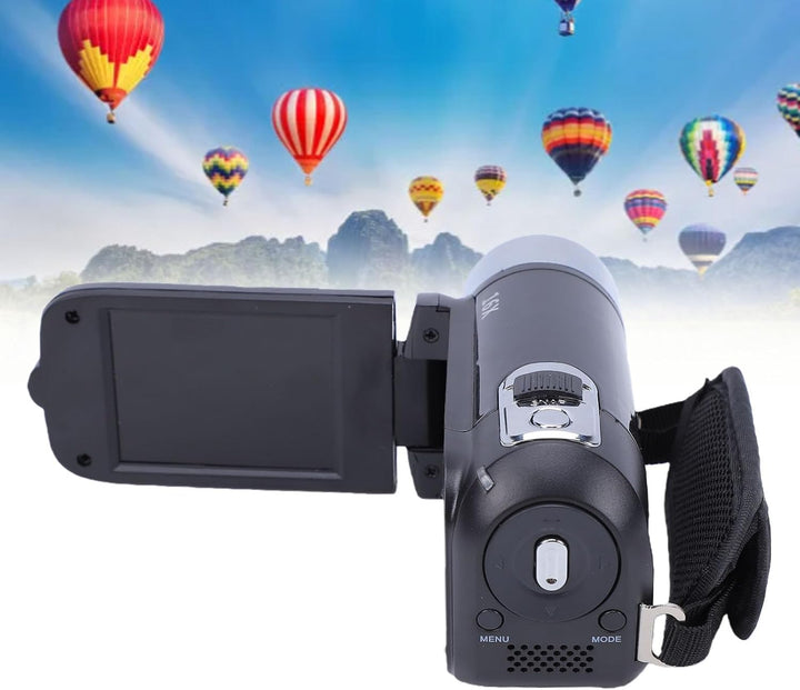 Entatial 4X Digitale Camcorder-Videokamera 720P Full HD 270 ° Drehung Weitwinkel 2.4inch Bildschirm