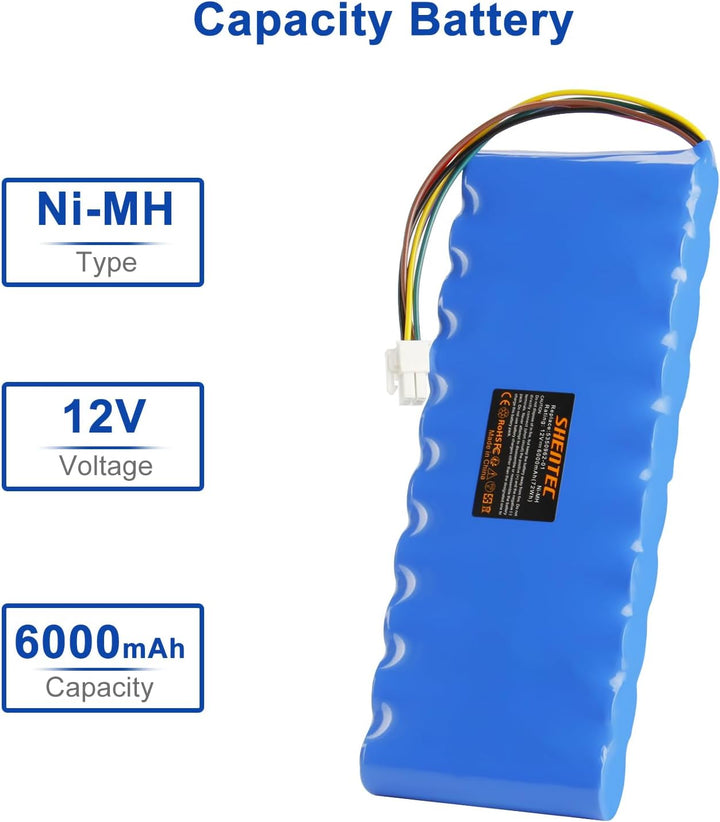 Shentec 12V 6000mAh NI-MH Ersatzakku für Husqvarna Automower 535 06 36-01, 535 09 62-01, 5350636-01,
