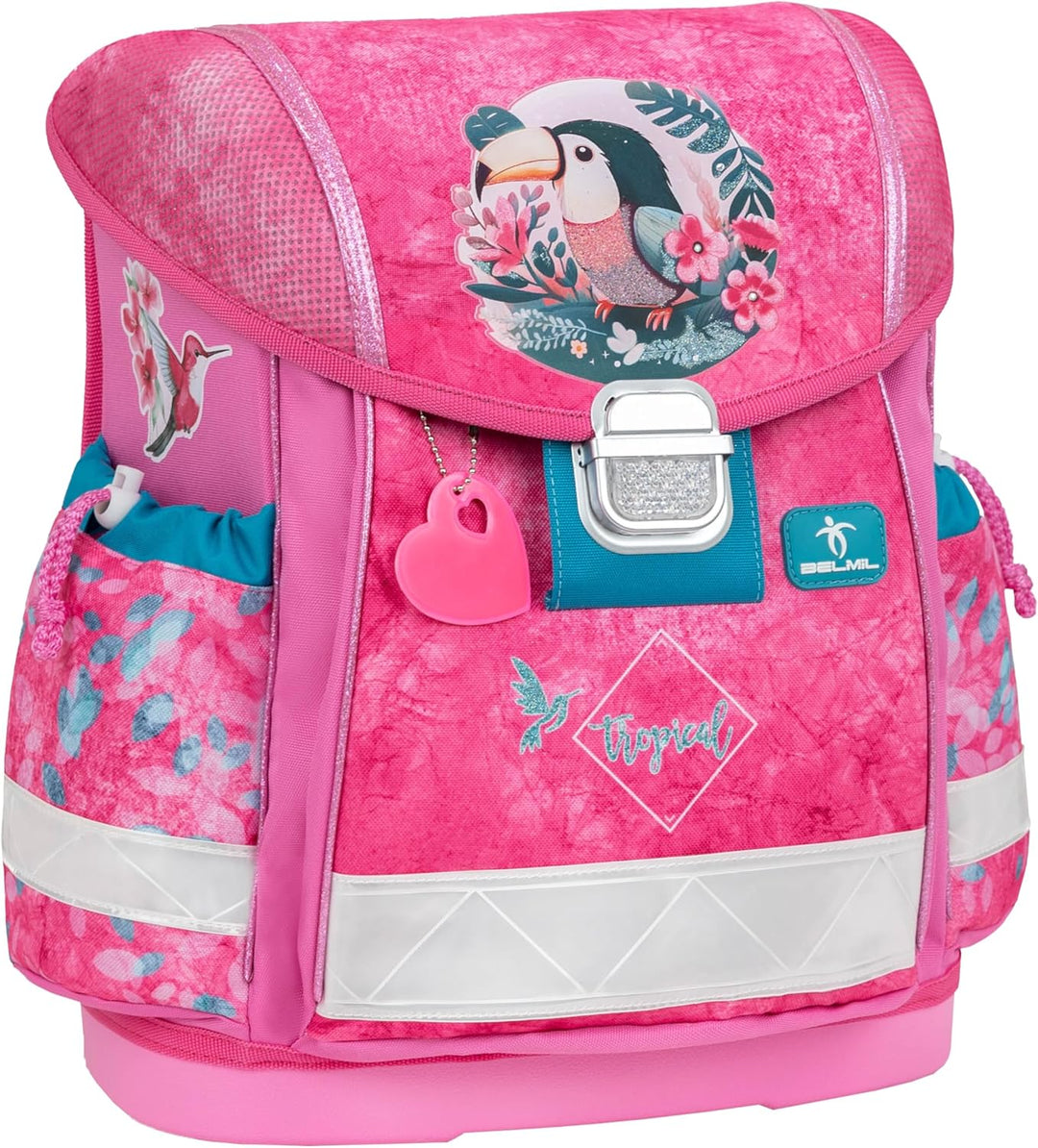 Belmil Classy Schulranzen Set 4 - teilig (403-13/AG/S) M Tropical Toucan, M Tropical Toucan