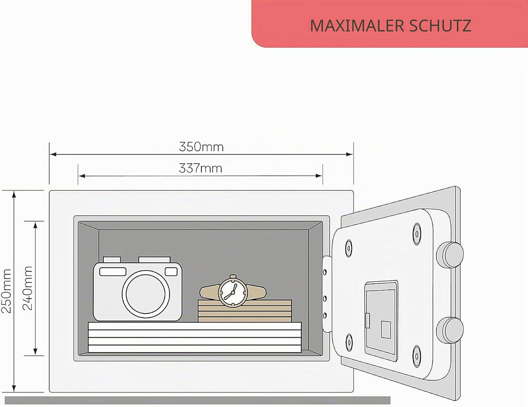 Yale - Motorisierter Tresor Für Zuhause - YSEM/250/EG1 - Schwarz Höchste Sicherheit