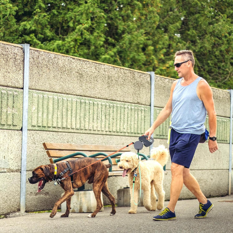 3 Meter Einziehbare Hundeleine, Doppelte Hundeleine für 2 Hunde, Ausziehbare Leine, Reflektierendes